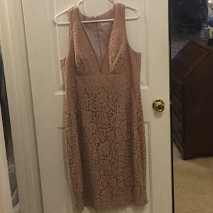 Trina Turk Nude Low VNeck Dress